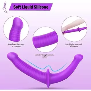 Strapless Strap-on Dildo - Realistic Silicone Dildo for Anal Vagina Stimulation, SEXY SLAVE Liam Double Dong Adult Sex Toy for M