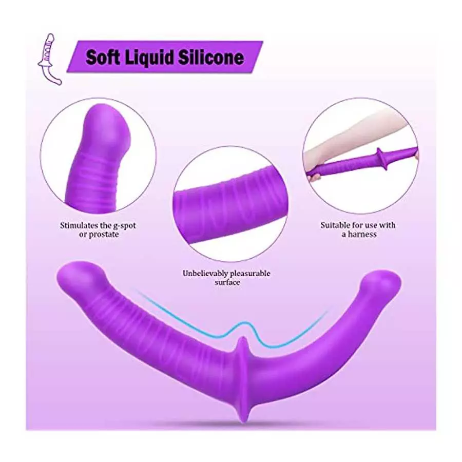 Strapless Strap-on Dildo - Realistic Silicone Dildo for Anal Vagina Stimulation, SEXY SLAVE Liam Double Dong Adult Sex Toy for M