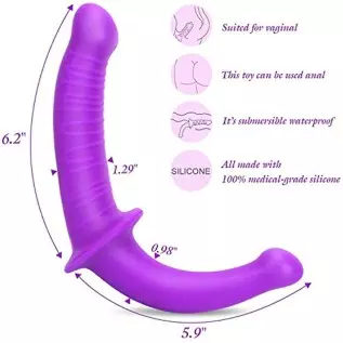 Strapless Strap-on Dildo - Realistic Silicone Dildo for Anal Vagina Stimulation, SEXY SLAVE Liam Double Dong Adult Sex Toy for M
