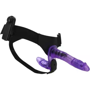 WEMAY Strap-on Double Sided Vibrating Dildo Wearable Vibration Harness Dildos Remote Control Adult Toys Purple