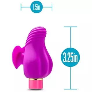Blush Aria Erotic AF Silicone Vibrator - Rumble Tech Rumbly 10 Vibration Settings - Finger Fin for Accessibility and Grasp - IPX