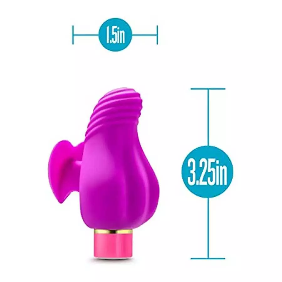 Blush Aria Erotic AF Silicone Vibrator - Rumble Tech Rumbly 10 Vibration Settings - Finger Fin for Accessibility and Grasp - IPX