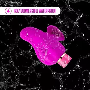 Blush Aria Erotic AF Silicone Vibrator - Rumble Tech Rumbly 10 Vibration Settings - Finger Fin for Accessibility and Grasp - IPX