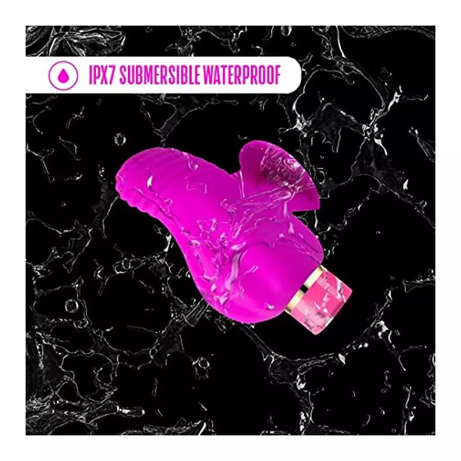 Blush Aria Erotic AF Silicone Vibrator - Rumble Tech Rumbly 10 Vibration Settings - Finger Fin for Accessibility and Grasp - IPX