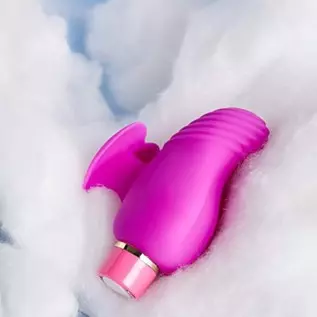 Blush Aria Erotic AF Silicone Vibrator - Rumble Tech Rumbly 10 Vibration Settings - Finger Fin for Accessibility and Grasp - IPX