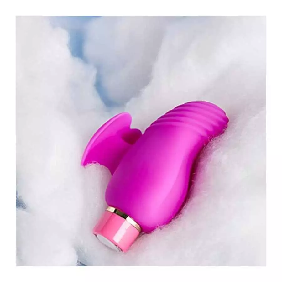 Blush Aria Erotic AF Silicone Vibrator - Rumble Tech Rumbly 10 Vibration Settings - Finger Fin for Accessibility and Grasp - IPX