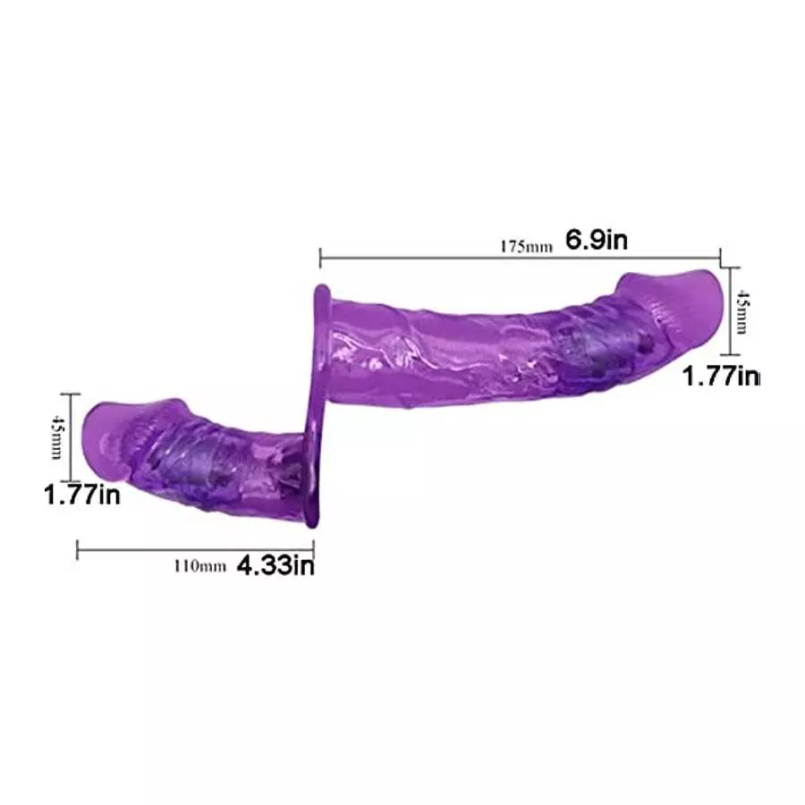 FRRDEI Vibrating Double Sided Realistic Dildo Penetrator Toy Two Ended Strap on Dildo Wearable Harness, Double Headed Dong Penet