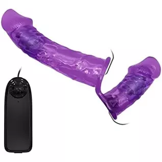 FRRDEI Vibrating Double Sided Realistic Dildo Penetrator Toy Two Ended Strap on Dildo Wearable Harness, Double Headed Dong Penet FRRDEI Vibrating Double Sided Realistic Dildo Penetrator Toy Two Ended Strap on Dildo Wearable Harness, Double Headed Dong Penet
