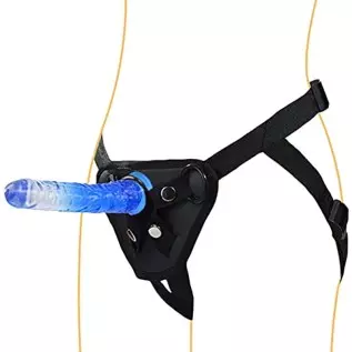 Strap-on Dildos Sex Toys with 7.87 Inches Jelly Penis Wearable Adjustable Realistic Dildo with Strong Suction Cup Transparent Je