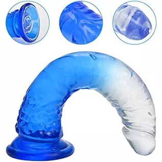 Strap-on Dildos Sex Toys with 7.87 Inches Jelly Penis Wearable Adjustable Realistic Dildo with Strong Suction Cup Transparent Je Strap-on Dildos Sex Toys with 7.87 Inches Jelly Penis Wearable Adjustable Realistic Dildo with Strong Suction Cup Transparent Je