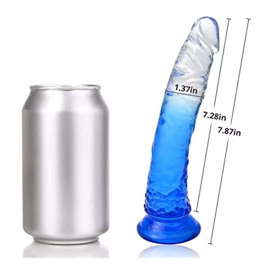 Strap-on Dildos Sex Toys with 7.87 Inches Jelly Penis Wearable Adjustable Realistic Dildo with Strong Suction Cup Transparent Je