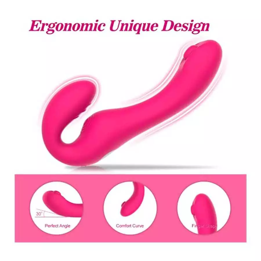 G Spot Clitoral Vibrator for Women and Lesbian-Remote Control Double Ended Strapless Dildo with 10 Flapping&Vibrating Modes ,Wat