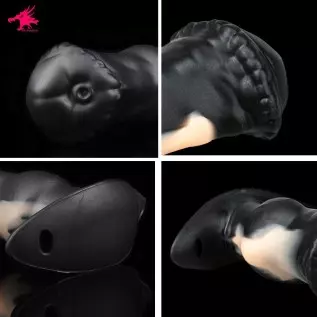 Nothosaur「IPONY」6.1 inch Strap-on Dildo Removeable Silicone Dildos Sex Toys for Men and Women Female Massage- Black & White -XXL