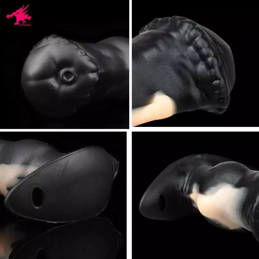 Nothosaur「IPONY」6.1 inch Strap-on Dildo Removeable Silicone Dildos Sex Toys for Men and Women Female Massage- Black & White -XXL