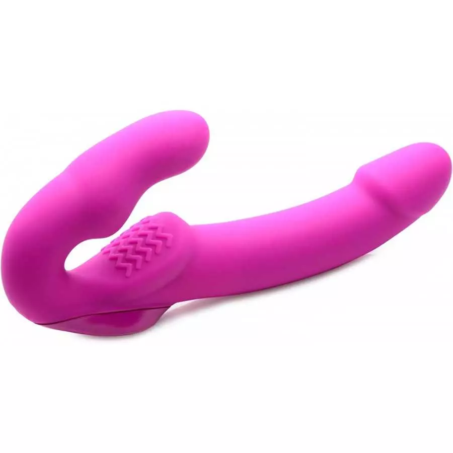 Strap U Evoke Rechargeable Vibrating Silicone Strapless Strap On, Black