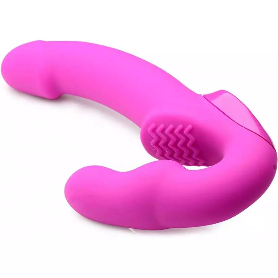 Strap U Evoke Rechargeable Vibrating Silicone Strapless Strap On, Black