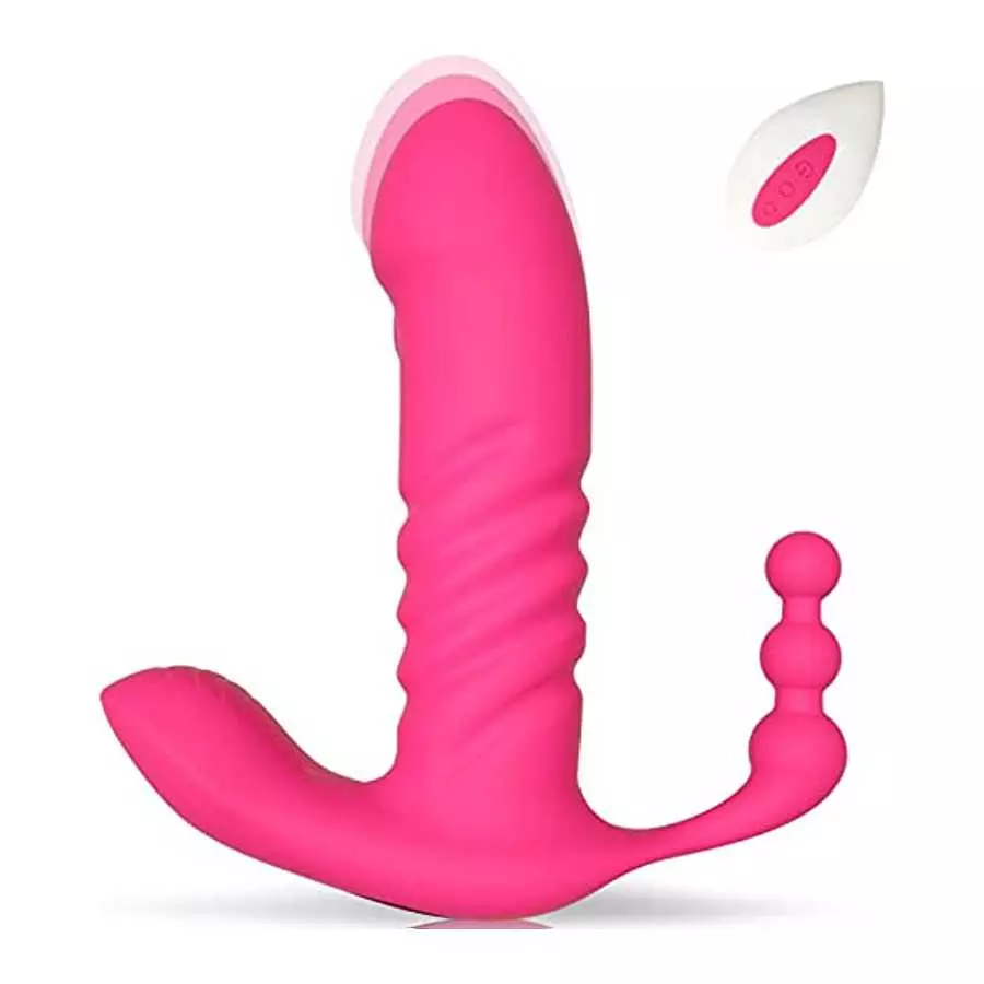 jjrabbittoy Thrusting Dildo Vibrator Vibrating Panties for G Spot Clitoral Stimulation, Wireless Remote Control Wearable with 7 jjrabbittoy Thrusting Dildo Vibrator Vibrating Panties for G Spot Clitoral Stimulation, Wireless Remote Control Wearable with 7