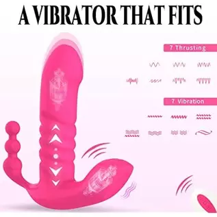 jjrabbittoy Thrusting Dildo Vibrator Vibrating Panties for G Spot Clitoral Stimulation, Wireless Remote Control Wearable with 7 jjrabbittoy Thrusting Dildo Vibrator Vibrating Panties for G Spot Clitoral Stimulation, Wireless Remote Control Wearable with 7