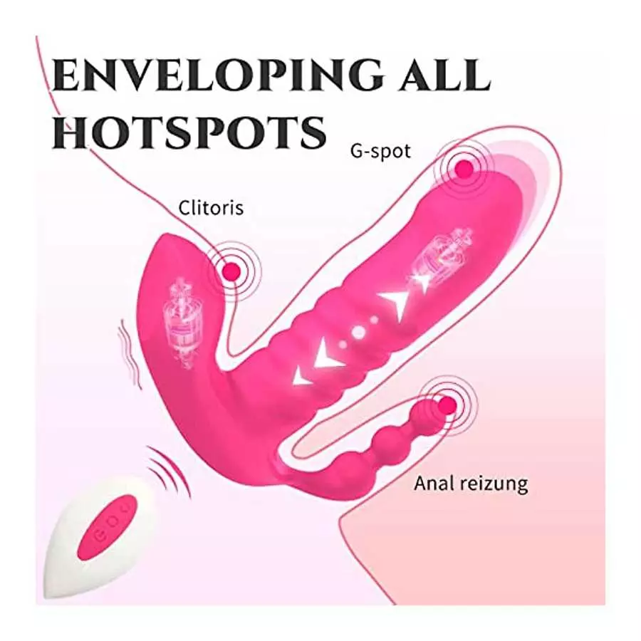 jjrabbittoy Thrusting Dildo Vibrator Vibrating Panties for G Spot Clitoral Stimulation, Wireless Remote Control Wearable with 7 