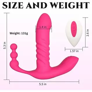 jjrabbittoy Thrusting Dildo Vibrator Vibrating Panties for G Spot Clitoral Stimulation, Wireless Remote Control Wearable with 7 jjrabbittoy Thrusting Dildo Vibrator Vibrating Panties for G Spot Clitoral Stimulation, Wireless Remote Control Wearable with 7