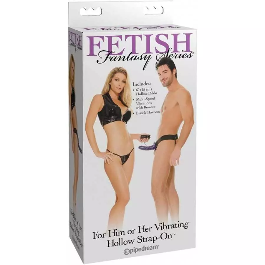 Fetish Fantasy Vibrating Hollow Strap On, Flesh