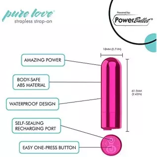 Pure Love Pink Vibrating Strapless Strap On Silicone Dildo