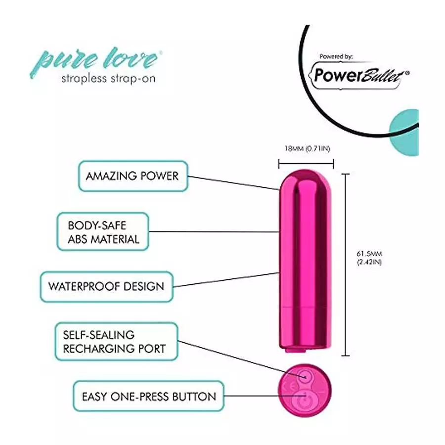 Pure Love Pink Vibrating Strapless Strap On Silicone Dildo