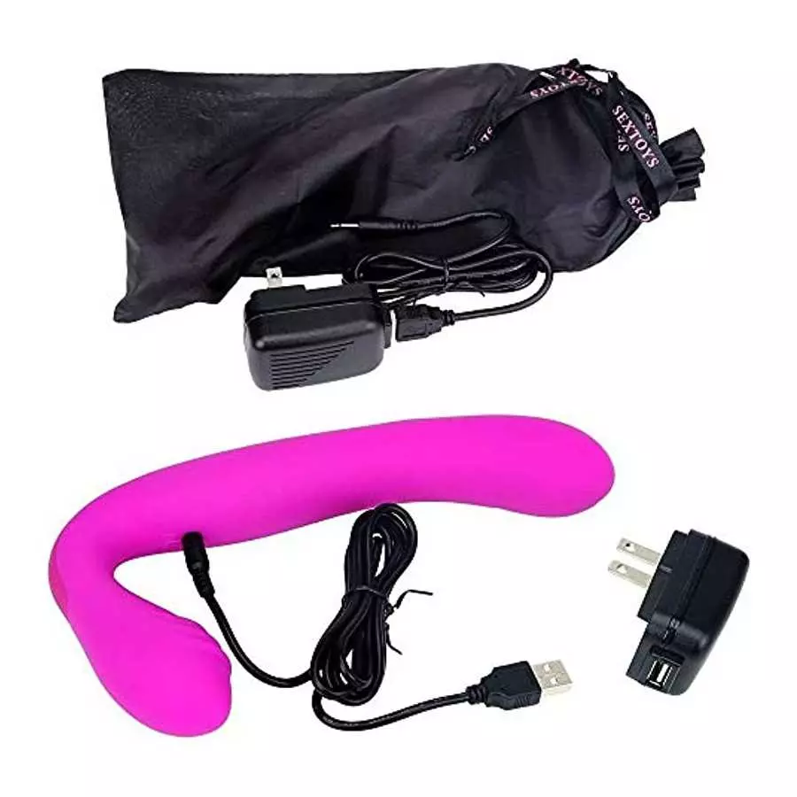 [WALLER PAA] 30 Speed Rechargeable Vibrating Strapless Strap-on Double Ended Dildo Dong