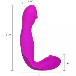 [WALLER PAA] 30 Speed Rechargeable Vibrating Strapless Strap-on Double Ended Dildo Dong