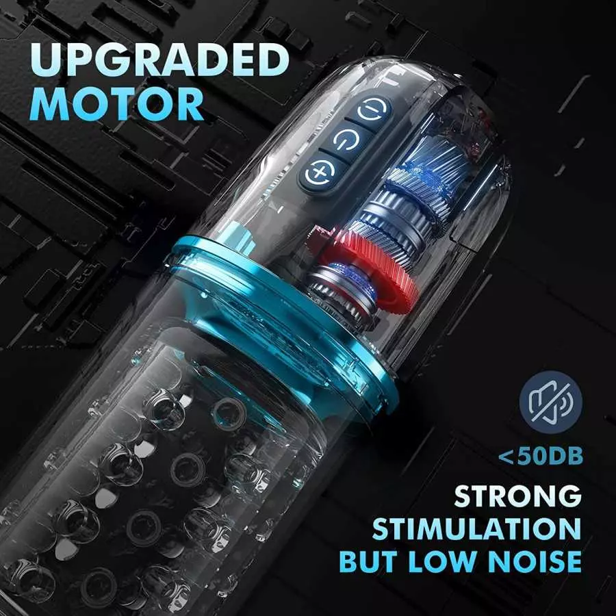 Automatic Male Masturbators Cup, Male Masturbator Toy with 7 Thrusting & Rotating, 50dB Quiet Hands Free Pocket Pussy Stroker, 3