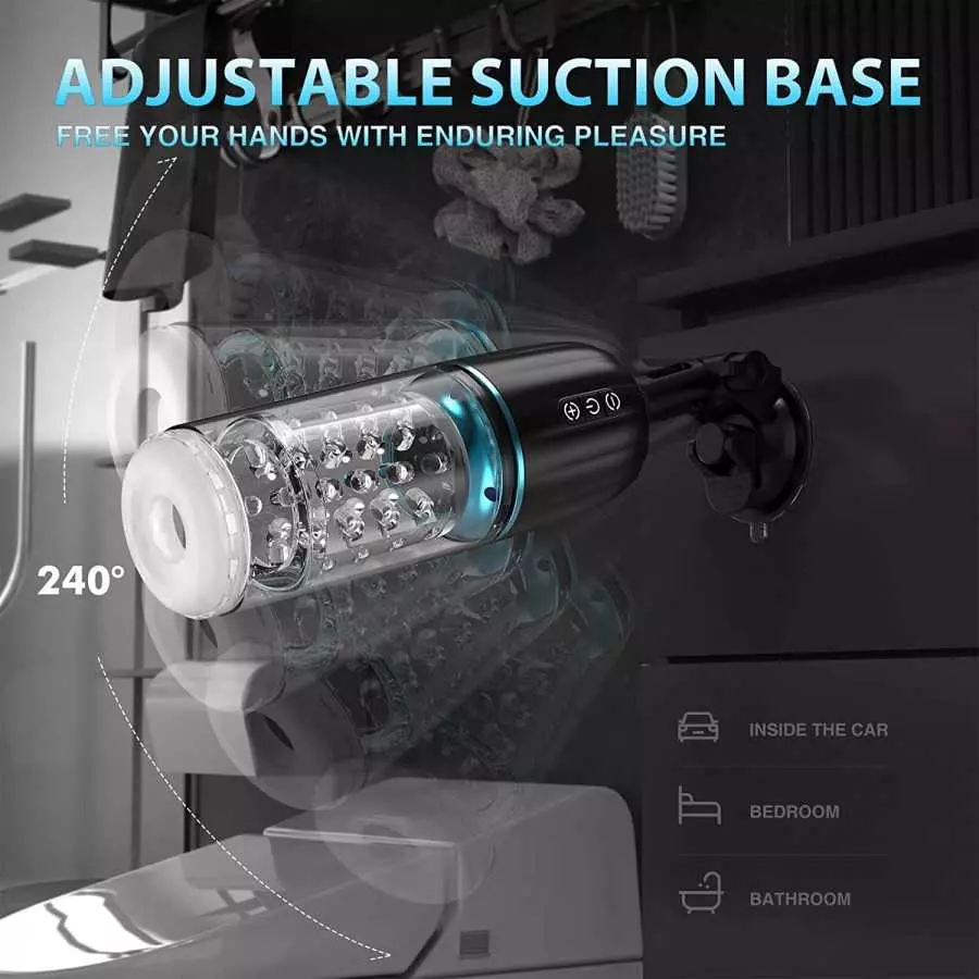 Automatic Male Masturbators Cup, Male Masturbator Toy with 7 Thrusting & Rotating, 50dB Quiet Hands Free Pocket Pussy Stroker, 3