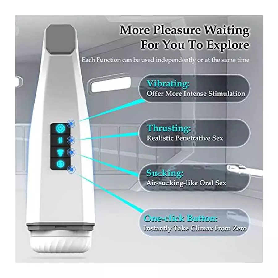 3 in 1 Thrusting Sucking Vibrating Automatic Male Masturbators, Adult Sex Toys for Men's Sex Pleasure, Tanshunly Hands Free Male