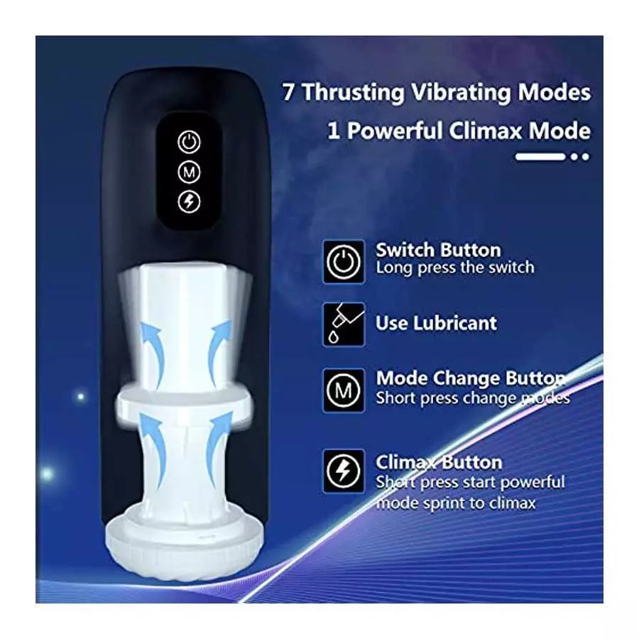 Male Sex Toy Automatic Male Masturbator,Can Be Used in Water 7+1 Thrust&Vibration Modes Pump,Sex Toy for Men Easy Clean, Anaranj
