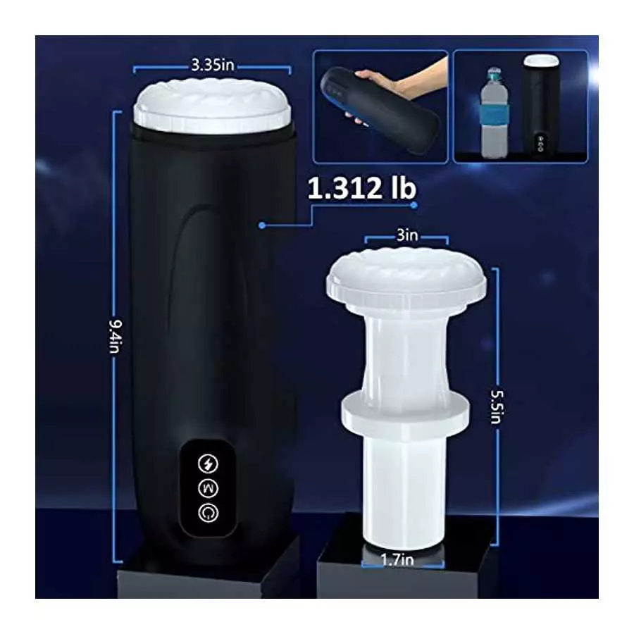 Male Sex Toy Automatic Male Masturbator,Can Be Used in Water 7+1 Thrust&Vibration Modes Pump,Sex Toy for Men Easy Clean, Anaranj