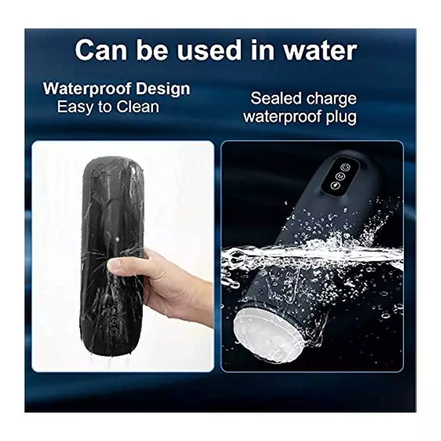 Male Sex Toy Automatic Male Masturbator,Can Be Used in Water 7+1 Thrust&Vibration Modes Pump,Sex Toy for Men Easy Clean, Anaranj