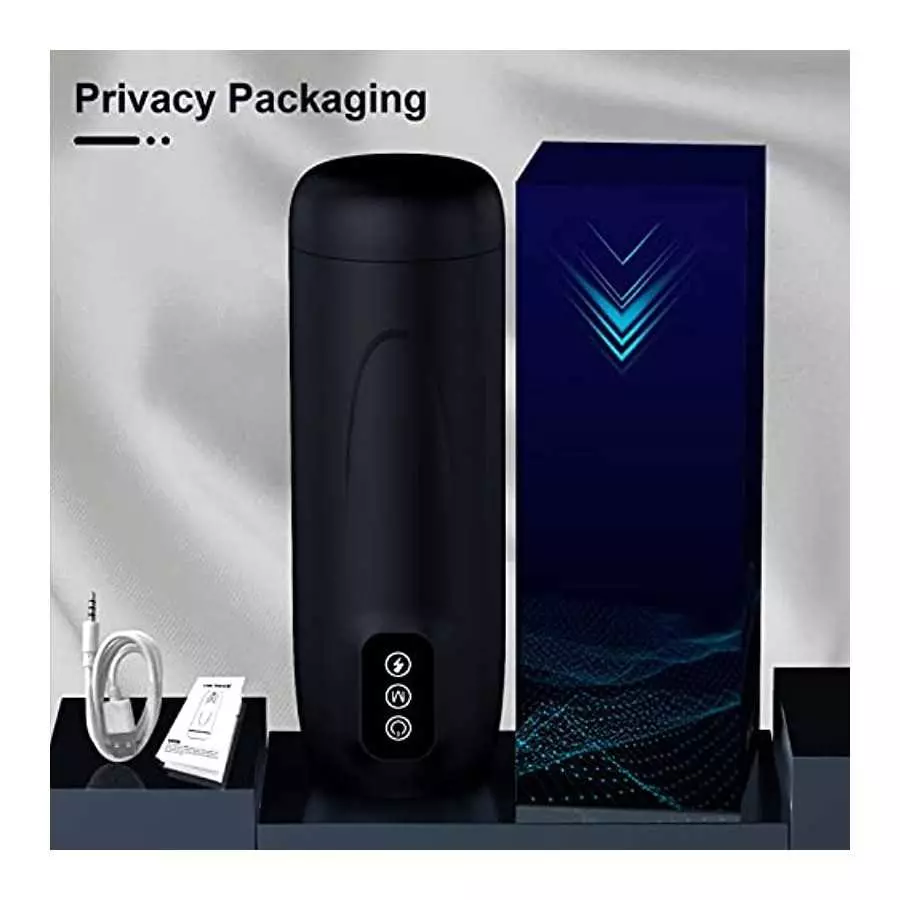 Male Sex Toy Automatic Male Masturbator,Can Be Used in Water 7+1 Thrust&Vibration Modes Pump,Sex Toy for Men Easy Clean, Anaranj