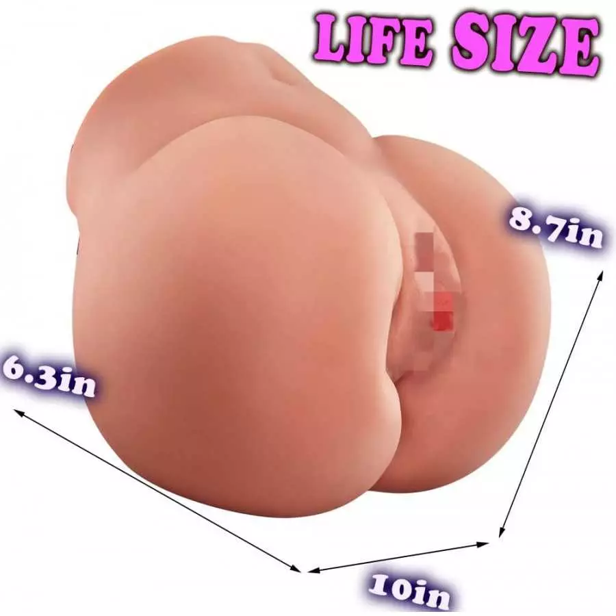 Pussy Ass Male Masturbators for Cowgirl Style Sex, Plump Butt Masturbator with 3D Tight Vagina Anal Channel ,Goyha Adult Sex Toy