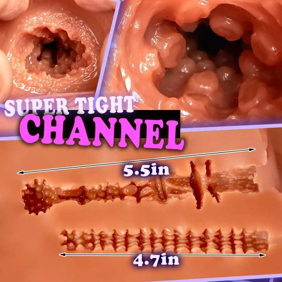 Pussy Ass Male Masturbators for Cowgirl Style Sex, Plump Butt Masturbator with 3D Tight Vagina Anal Channel ,Goyha Adult Sex Toy