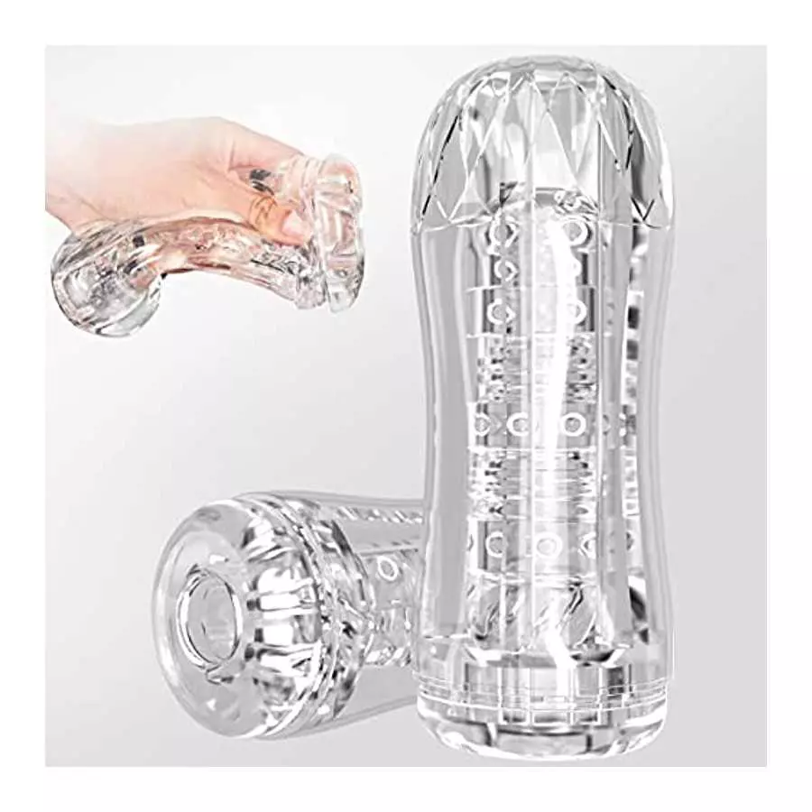 Manual Sucking Extrusion Male Masturbators, Portable Transparent Pocket Pussy Stroker with Vagina Textured Blowjob Sex Toys Peni Manual Sucking Extrusion Male Masturbators, Portable Transparent Pocket Pussy Stroker with Vagina Textured Blowjob Sex Toys Peni