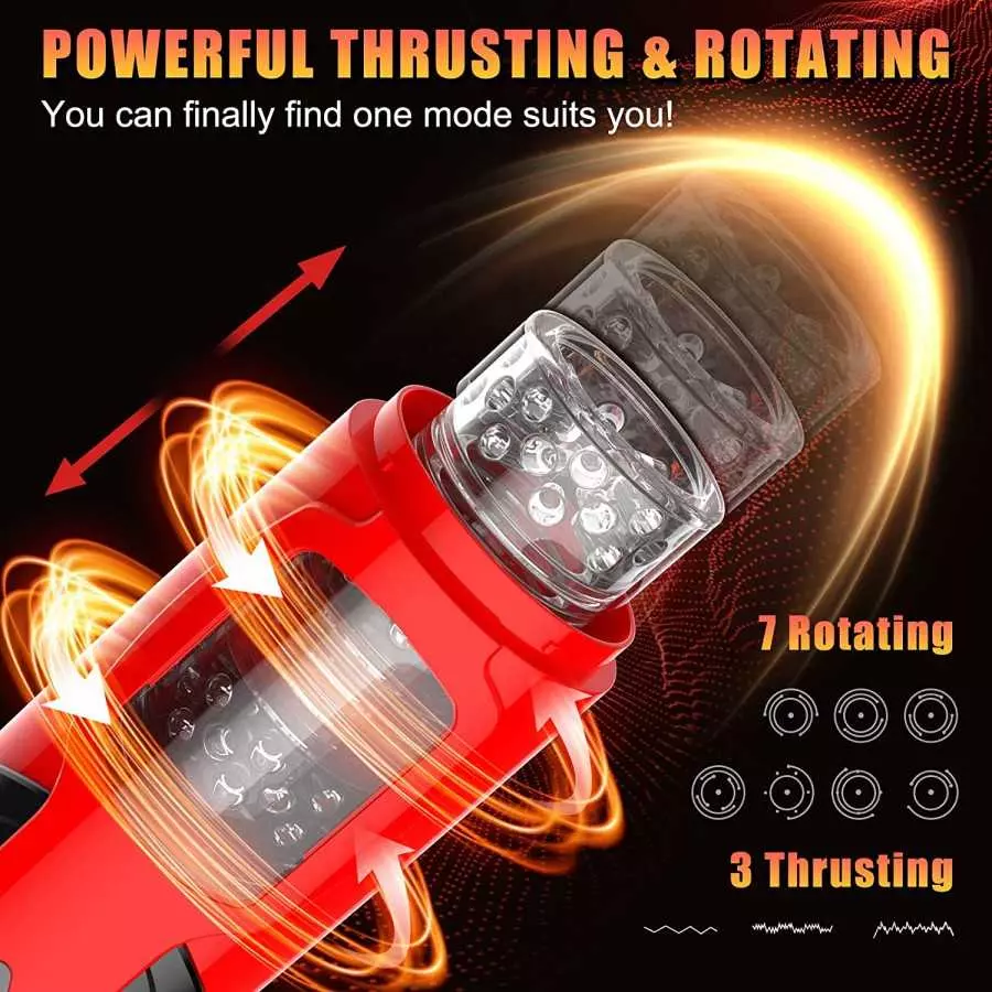 Automatic Male Masturbator, Sex Toy Male Masturbator Toy with 7 Thrusting & Rotating, Electric Pocket Pussy for Man Masturbation