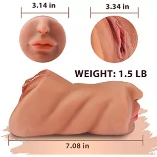 3 in 1 Pocket Pussy Male Masturbators with Lifelike Face, Sex Doll with Realistic Textured Mouth Vagina and Tight Anus, Masturba 3 in 1 Pocket Pussy Male Masturbators with Lifelike Face, Sex Doll with Realistic Textured Mouth Vagina and Tight Anus, Masturba