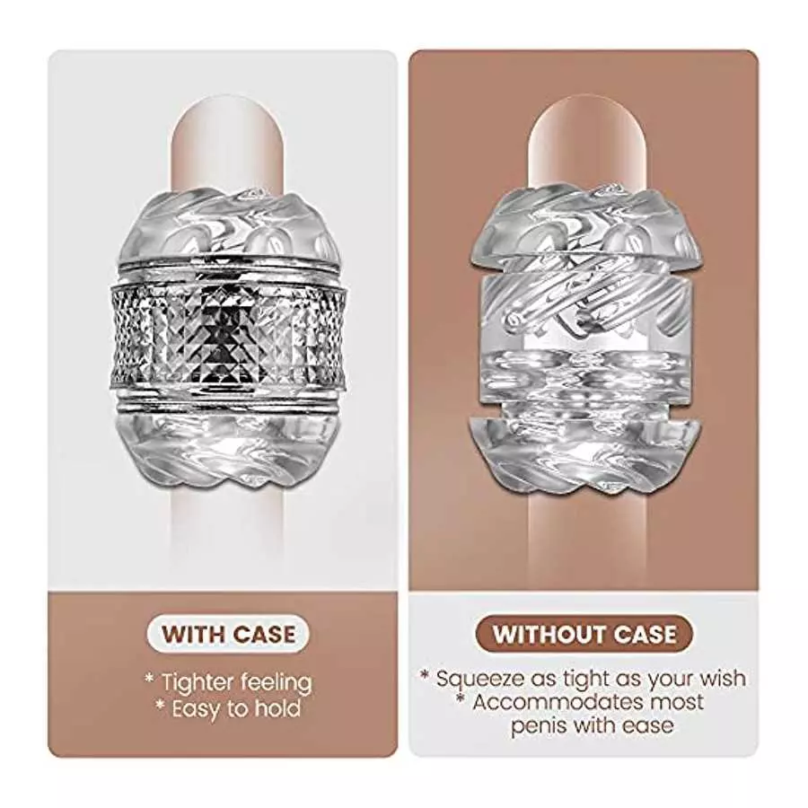 Manual Sucking Male Adult Sex Toys for Men Penis Stroker,Open Ended Male Men's Sex Toy Masturbator Pocket Pussy Sleeve for Men,M