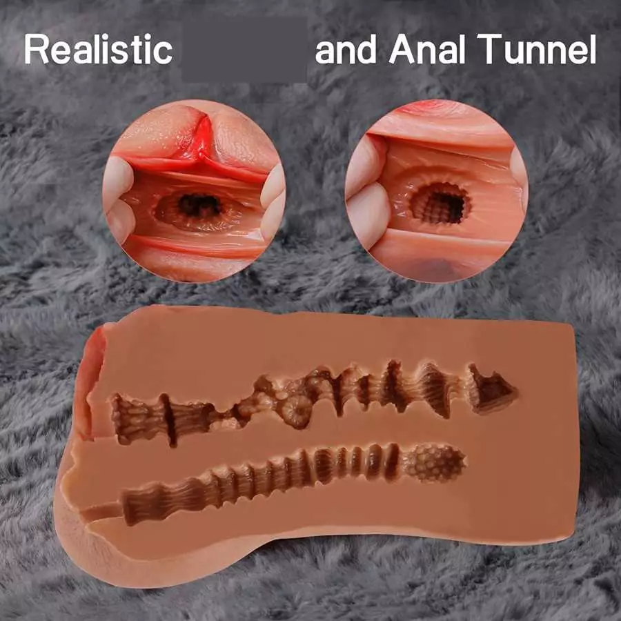 2in1 Male Masturbator Adult Sex Toys for Men Sex Dolls with 3D Realistic Silicone Textured