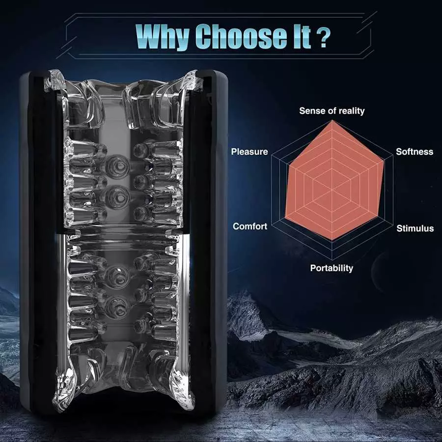 Automatic Male Masturbators, Open-Ended Penis Vibrator 7 Rotating Modes for Penis Stimulation, Realistic TPE Pocket Pussy for Ma