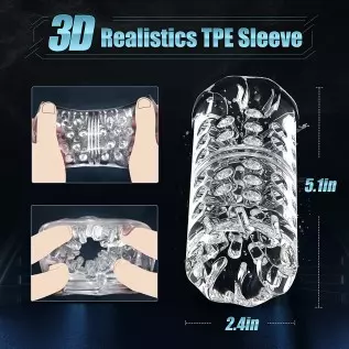 Automatic Male Masturbators, Open-Ended Penis Vibrator 7 Rotating Modes for Penis Stimulation, Realistic TPE Pocket Pussy for Ma Automatic Male Masturbators, Open-Ended Penis Vibrator 7 Rotating Modes for Penis Stimulation, Realistic TPE Pocket Pussy for Ma