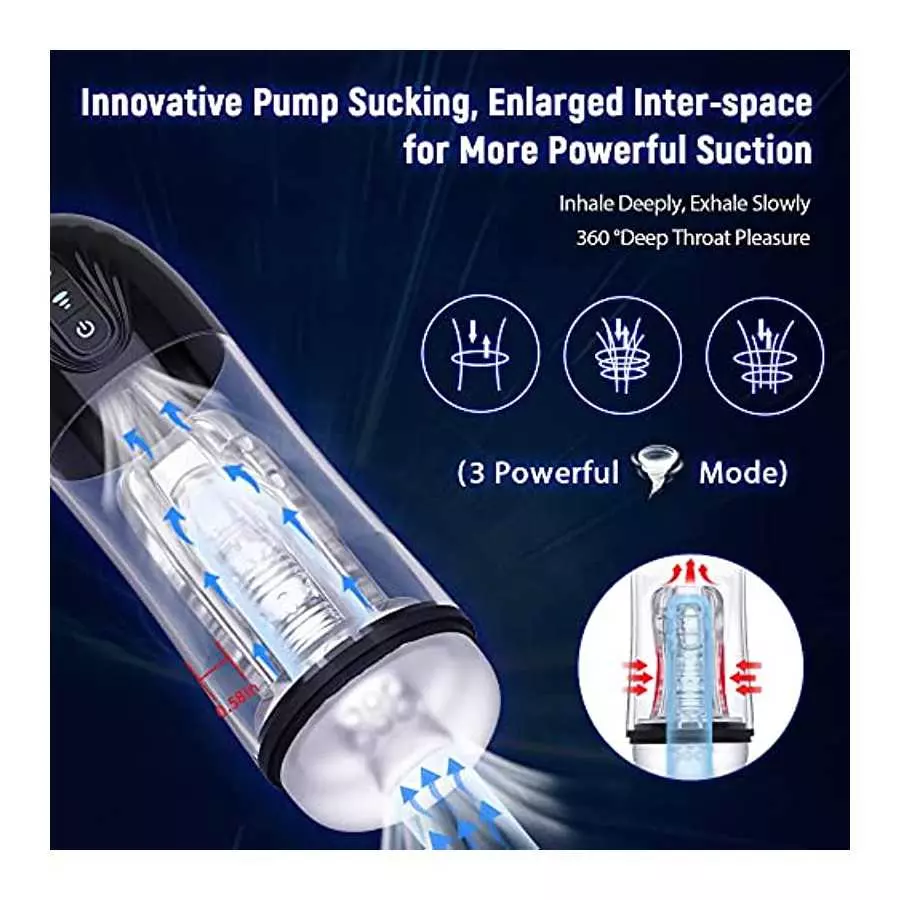 Custom Automatic Sucking Male Masturbators Penis Pump, Adult Sex Toys for Men's Sex Pleasure, Yukzen Vibrating Hands Free Male M