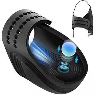 Tapping Male Masturbator, Hands-Free Penis Vibrator with Adjustable Buckle & 7 Training Modes, Rechargeable Portable Male Vibrat