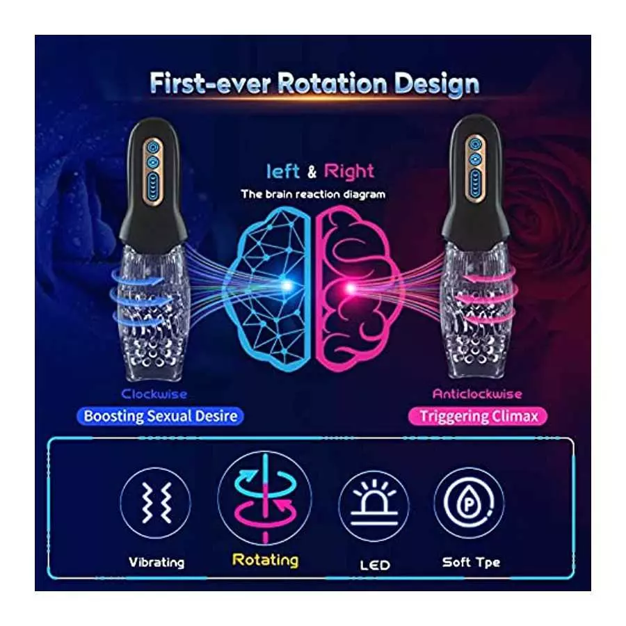 Automatic Blowjob Sex Machine Male Masturbator, Adult Sex Toys for Men, YUKZEN Rotating Vibrating Hands Free Men's Sex Toy Strok
