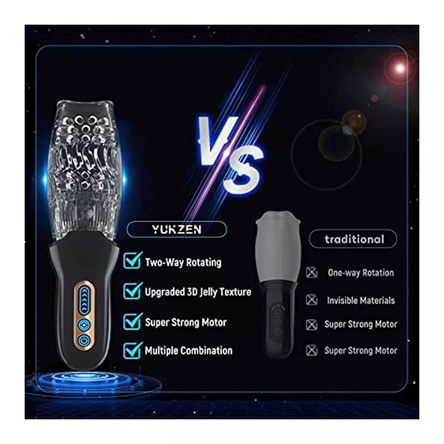 Automatic Blowjob Sex Machine Male Masturbator, Adult Sex Toys for Men, YUKZEN Rotating Vibrating Hands Free Men's Sex Toy Strok