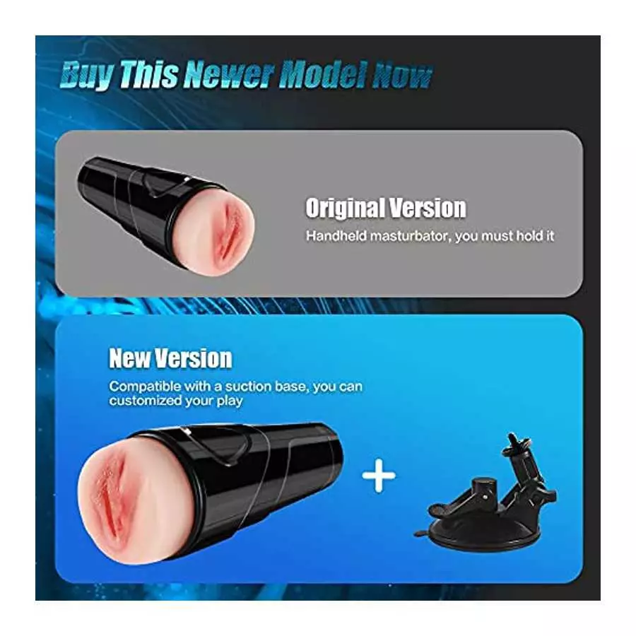 Hands Free Vibrating Male Masturbator Sex Toy for Men, Realistic Textured Vagina Pocket Pussy with 10 Vibrations for Men Blowjob
